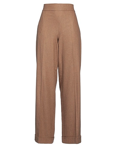 D.EXTERIOR Casual trouser Camel 50% Virgin Wool, 30% Viscose, 17% Polyamide, 2% Other Fibres, 1% Elastane