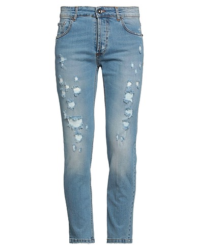 GABARDINE Denim trousers Blue 98% Cotton, 2% Elastane