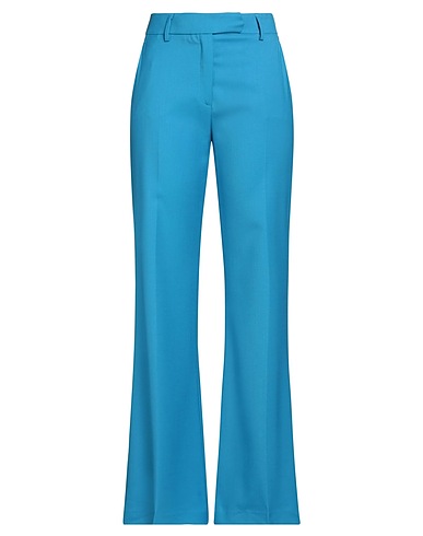 TRUE ROYAL Casual trouser Azure 99% Virgin Wool, 1% Elastane