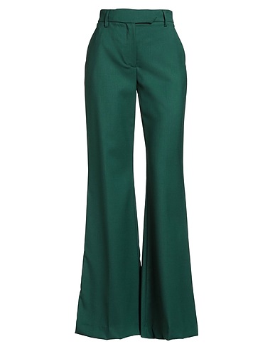 TRUE ROYAL Casual pants Dark green 99% Virgin Wool, 1% Elastane