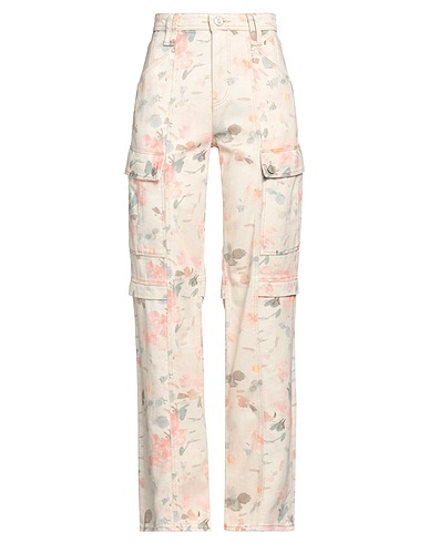 GUESS Denim trousers Beige 50% Cotton, 50% Lyocell