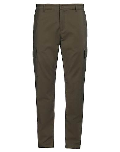 BOMBOOGIE Casual trouser Military green 50% Cotton, 46% Nylon, 4% Elastane
