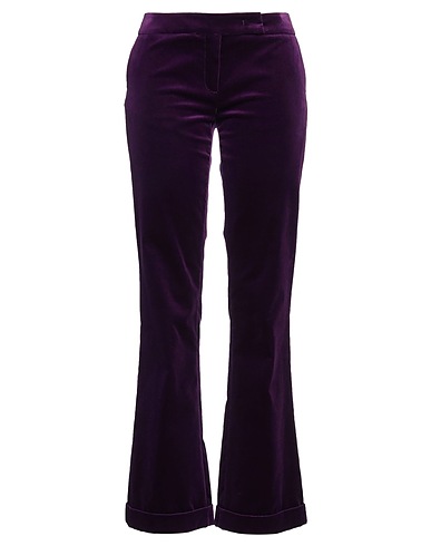 VIVETTA Casual pants Purple 98% Cotton, 2% Elastane