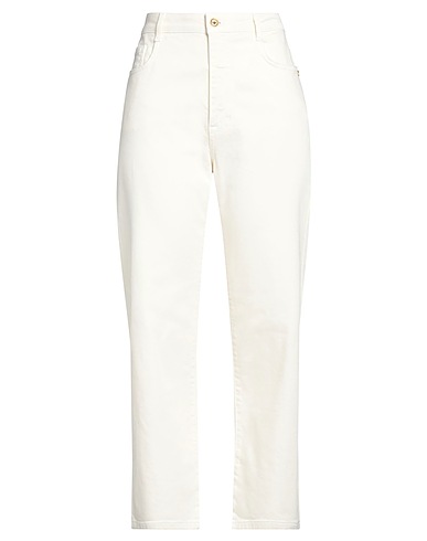 PATRIZIA PEPE Casual trouser Ivory 99% Cotton, 1% Elastane