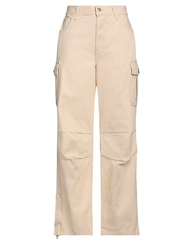LIU •JO Denim trousers Beige 100% Cotton