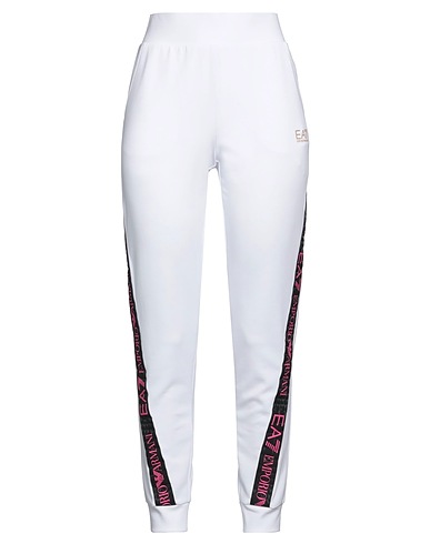 EA7 Pantalone Bianco 50% Poliestere, 24% Cotone, 23% Modal, 3% Elastan, Poliammide