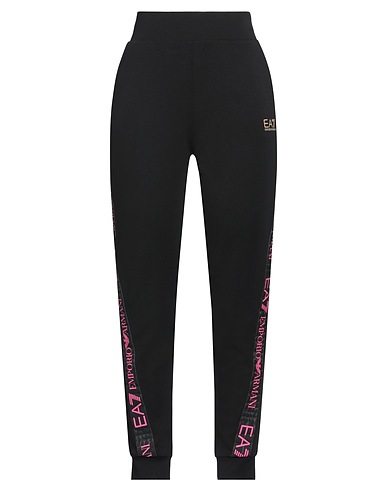 EA7 Pantalone Nero 50% Poliestere, 24% Cotone, 23% Modal, 3% Elastan, Poliammide