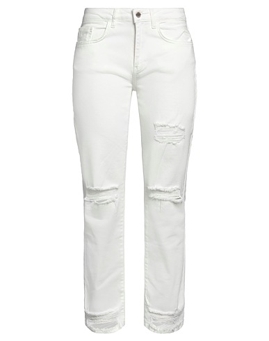 RELISH Denim trousers White 99% Cotton, 1% Elastane