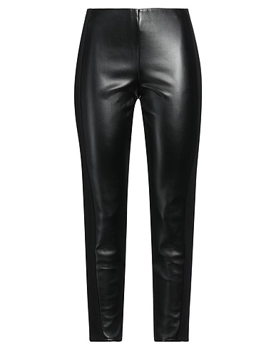 PATRIZIA PEPE Leggings Black 100% Polyurethane, Polyester, Viscose
