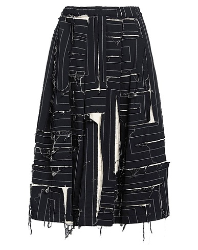 COMME des GARÇONS Midi skirt Black 100% Wool, Cotton