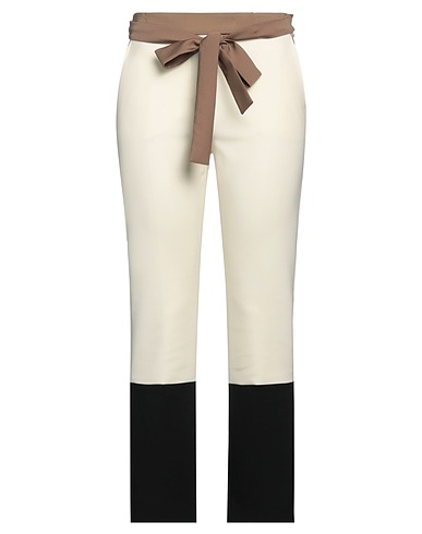 MAX MARA Casual trouser Ivory 96% Virgin Wool, 4% Elastane
