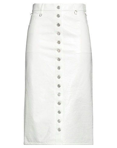 COURRÈGES Midi skirt White 88% Cotton, 10% Polyurethane, 2% Elastane