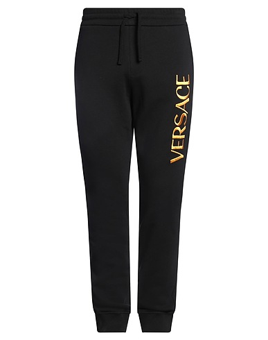 VERSACE Casual pants Black 100% Cotton, Viscose, Polyester