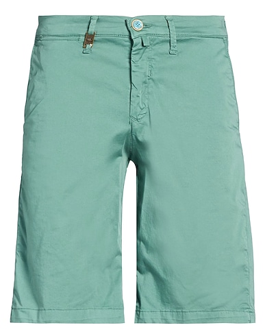 BARBATI Shorts & Bermuda Light green 97% Cotton, 3% Elastane