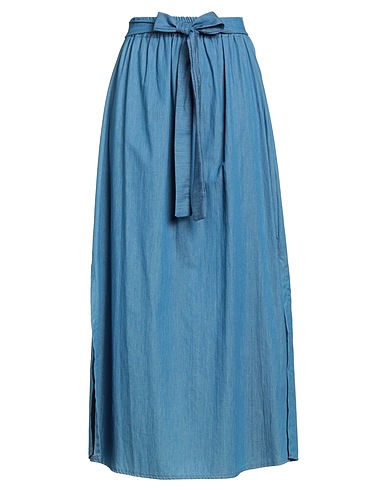CARACTÈRE Maxi Skirts Blue 100% Cotton
