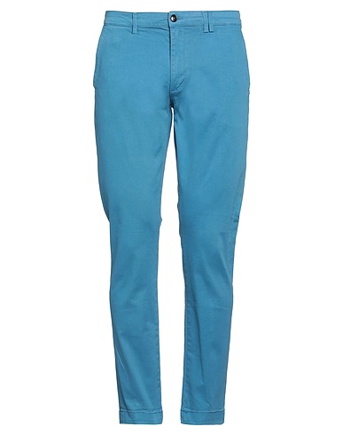 LIU •JO MAN Casual trouser Pastel blue 98% Cotton, 2% Elastane