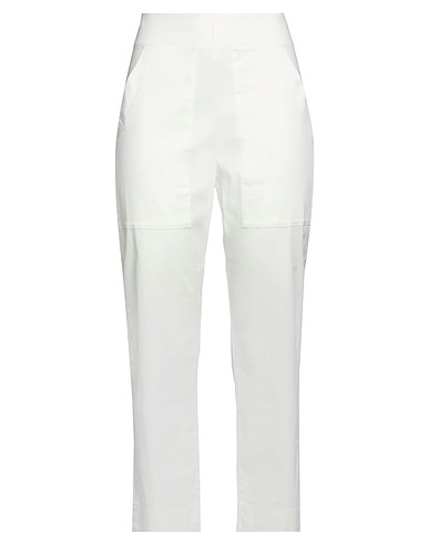 GWHITE Casual trouser White 98% Cotton, 2% Elastane