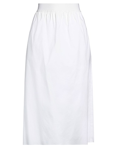 LIVIANA CONTI Midi skirt White 68% Cotton, 28% Polyamide, 4% Elastane