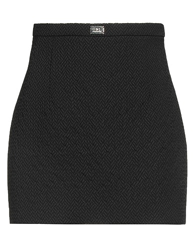 ELISABETTA FRANCHI Мини-юбка Чёрный 39% Тенсель™, 26% Полиэстер, 18% Акрил, 13% Вискоза, 4% Шерсть