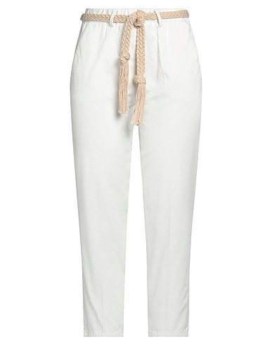 ALYSI Casual trouser CRÈME White 100% Cotton