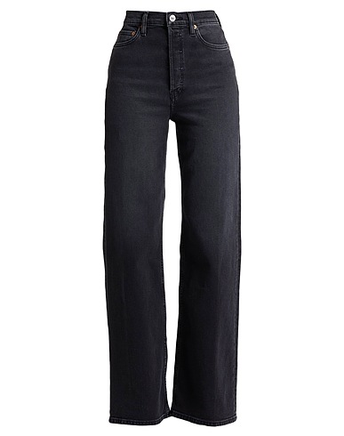 RE/DONE Denim trousers Black 95% Cotton, 4% Elastomultiester, 1% Elastane