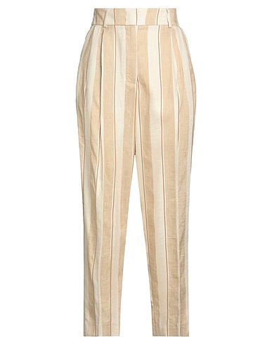 PESERICO Casual trouser EASY Beige 56% Viscose, 36% Acetate, 8% Linen