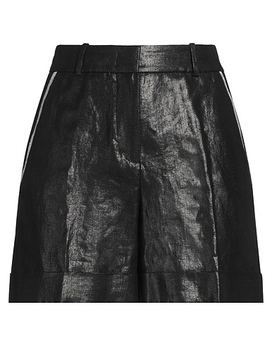 PESERICO Shorts & Bermuda Black 100% Linen