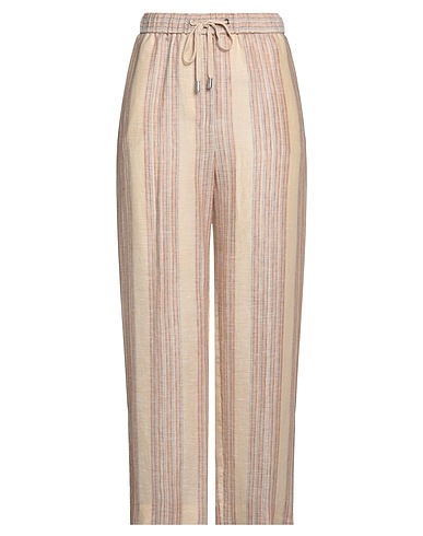 PESERICO Casual trouser EASY Beige 100% Linen, Cotton