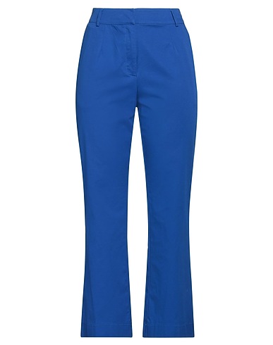 PUROTATTO Casual trouser Bright blue 98% Cotton, 2% Elastane