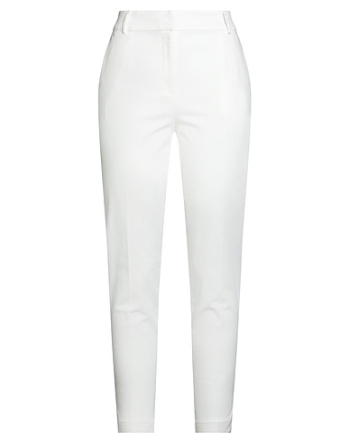 PUROTATTO Casual trouser Off white 98% Cotton, 2% Elastane