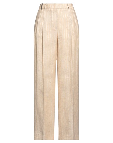 PESERICO Casual trouser Beige 91% Linen, 9% Polyester