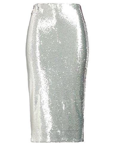 ROTATE BIRGER CHRISTENSEN Midi skirt Silver 92% Polyester, 8% Elastane