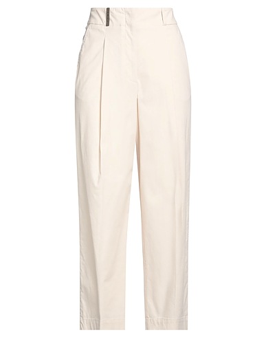 PESERICO Casual trouser Off white 96% Cotton, 4% Elastane