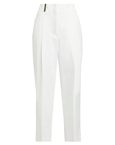 PESERICO Casual pants White 96% Cotton, 4% Elastane