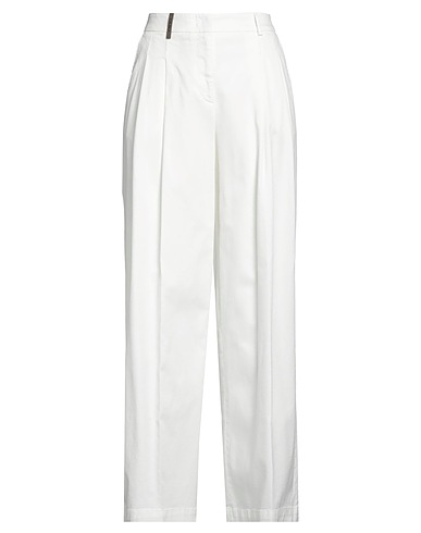 PESERICO Casual trouser White 55% Cotton, 42% Lyocell, 3% Elastane