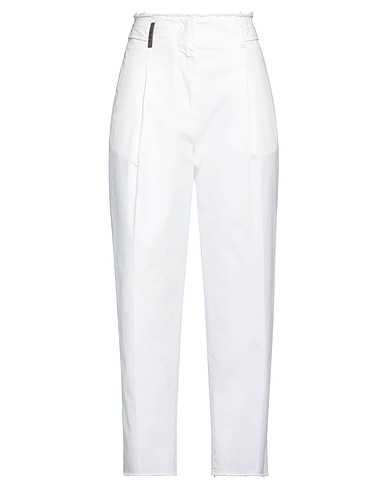 PESERICO Pantalone Bianco 98% Cotone, 2% Elastan