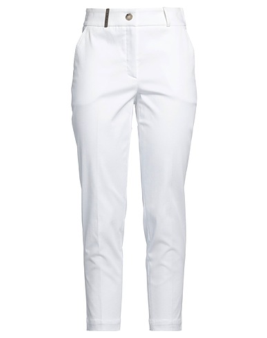 PESERICO Casual pants White 97% Cotton, 3% Elastane