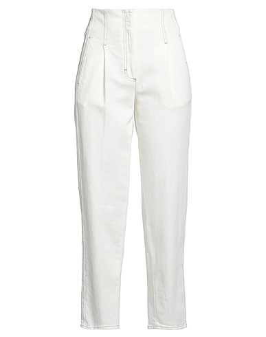 PESERICO Denim trousers White 99% Cotton, 1% Elastane