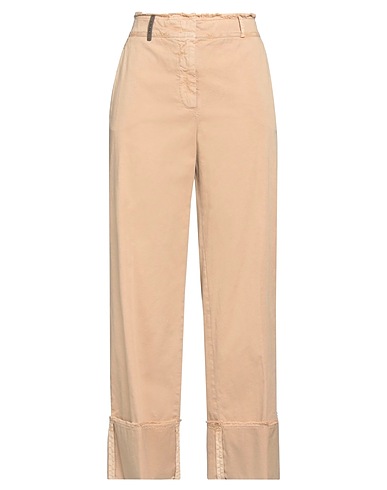 PESERICO Denim pants Beige 98% Cotton, 2% Elastane