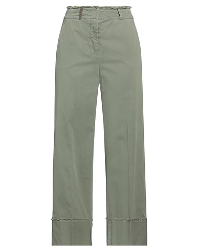 PESERICO Denim trousers Military green 98% Cotton, 2% Elastane