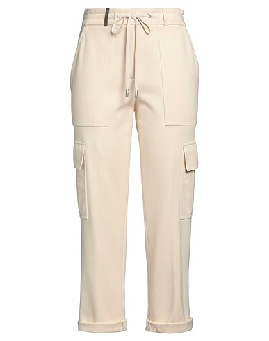 PESERICO Casual trouser Cream 90% Cotton, 10% Polyamide
