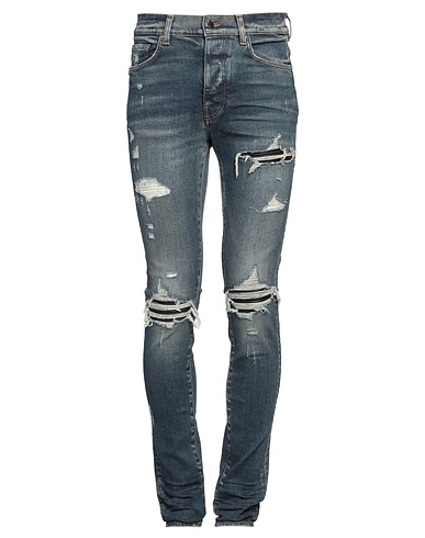 AMIRI Denim pants Blue 92% Cotton, 6% Elastomultiester, 2% Elastane, Cow leather