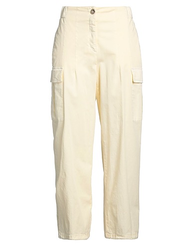 PESERICO Casual pants EASY Pastel yellow 97% Cotton, 3% Elastane