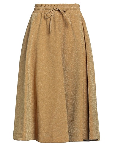 VALENTINO GARAVANI Midi skirt Gold 63% Cotton, 21% Polyamide, 14% Metallic fiber, 2% Elastane