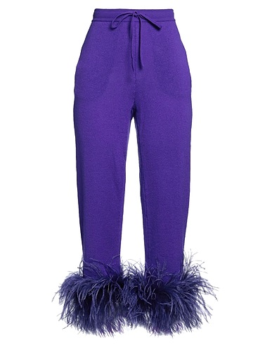 VALENTINO GARAVANI Casual trouser Purple 100% Cashmere, Polyamide, Elastane, Ostrich feathers