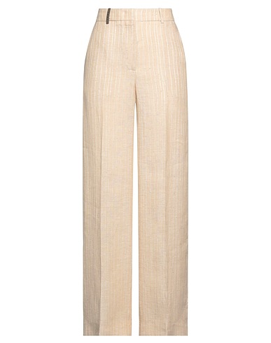 PESERICO Casual pants Sand 91% Linen, 9% Polyester