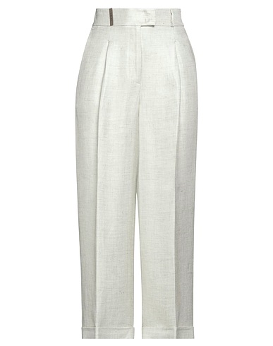 PESERICO Casual trouser Light green 52% Linen, 48% Viscose