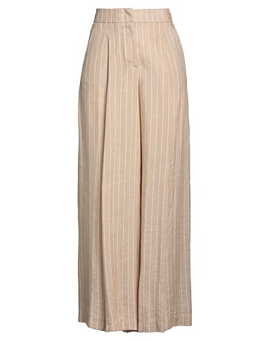 PESERICO Casual pants EASY Beige 50% Linen, 50% Viscose