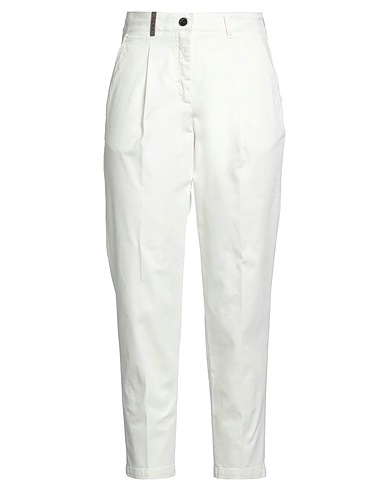 PESERICO Casual trouser White 97% Cotton, 3% Elastane