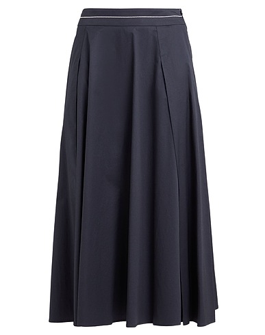 PESERICO Midi skirt Midnight blue 97% Cotton, 3% Elastane